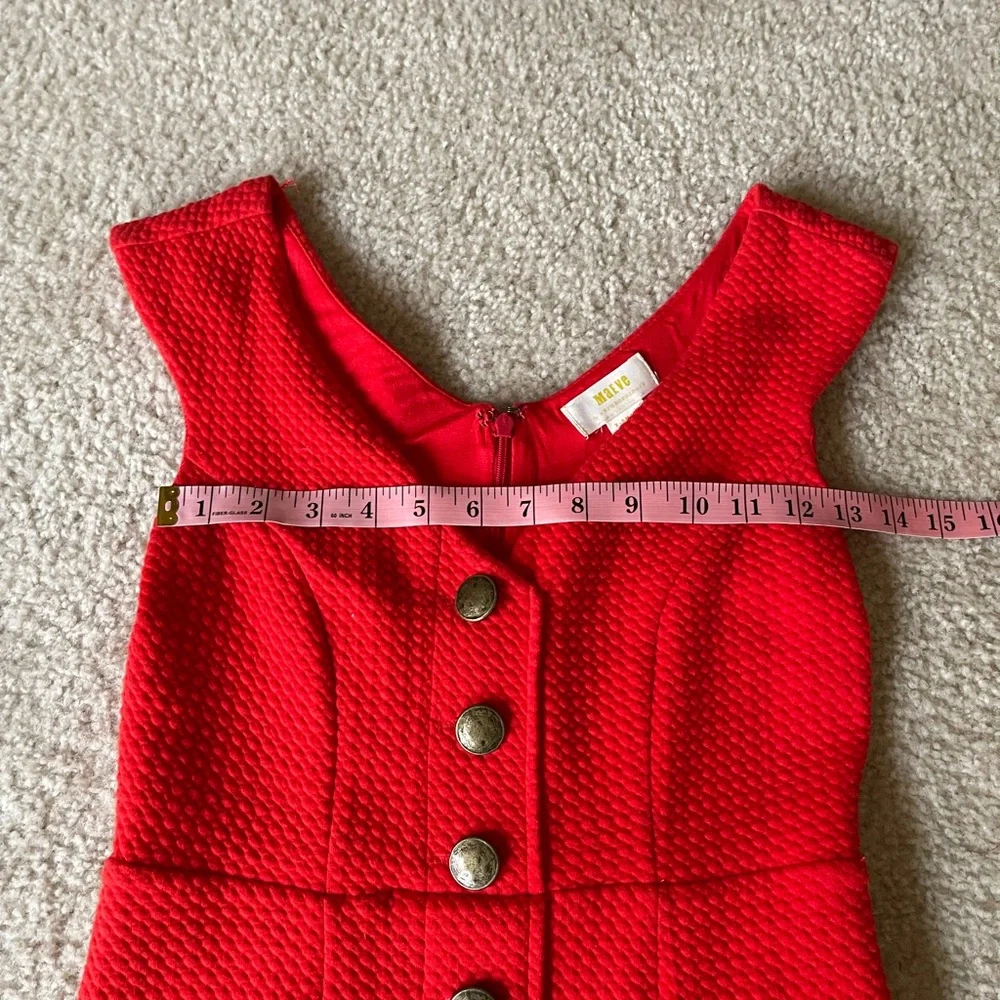 Maeve Red Button-Front Midi Dress size XS